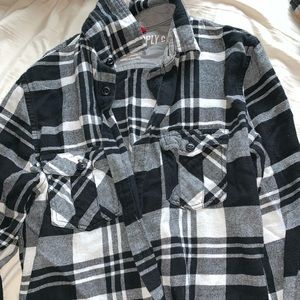black and white plaid flannel